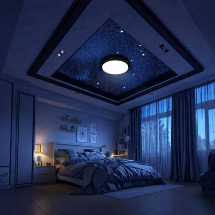 Brilagi - LED RGBW stmievateľné stropné svietidlo VIBE LED/24W/230V 3000-6500K priemer 29 cm čierne + diaľkové ovládanie