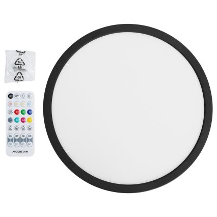 Brilagi - LED RGBW stmievateľné stropné svietidlo VIBE LED/24W/230V 3000-6500K priemer 29 cm čierne + diaľkové ovládanie