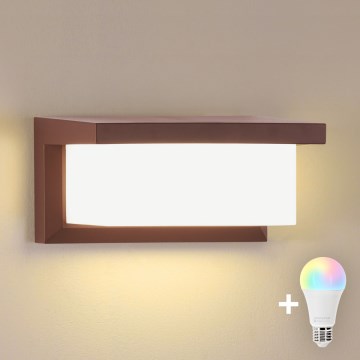 BRILAGI - LED RGBW Stmievateľné vonkajšie nástenné svietidlo BRICKY 1xE27/12W/230V 2700-6500K IP54 hnedá