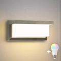 BRILAGI - LED RGBW stmievateľné vonkajšie nástenné svietidlo BRICKY 1xE27/12W/230V 2700-6500K IP54 sivá