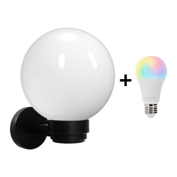 Brilagi - LED RGBW Stmievateľné vonkajšie nástenné svietidlo HARBOR 1xE27/15W/230V 2700-6500K IP33 čierna/biela