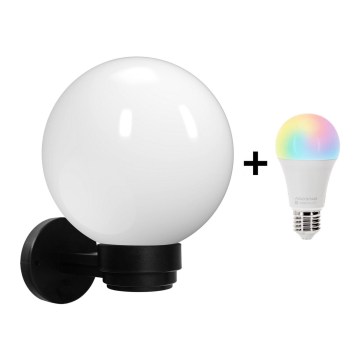 Brilagi - LED RGBW Stmievateľné vonkajšie nástenné svietidlo HARBOR 1xE27/9W/230V 2700-6500K IP33 čierna/biela