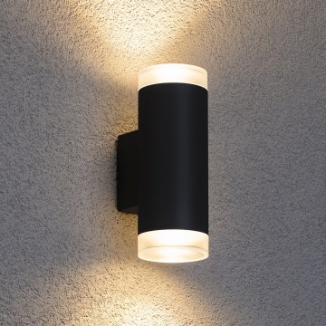 Brilagi - LED RGBW stmievateľné vonkajšie nástenné svietidlo MATERA 2xGU10/6W/230V 3000K IP54 čierna + diaľkové ovládanie