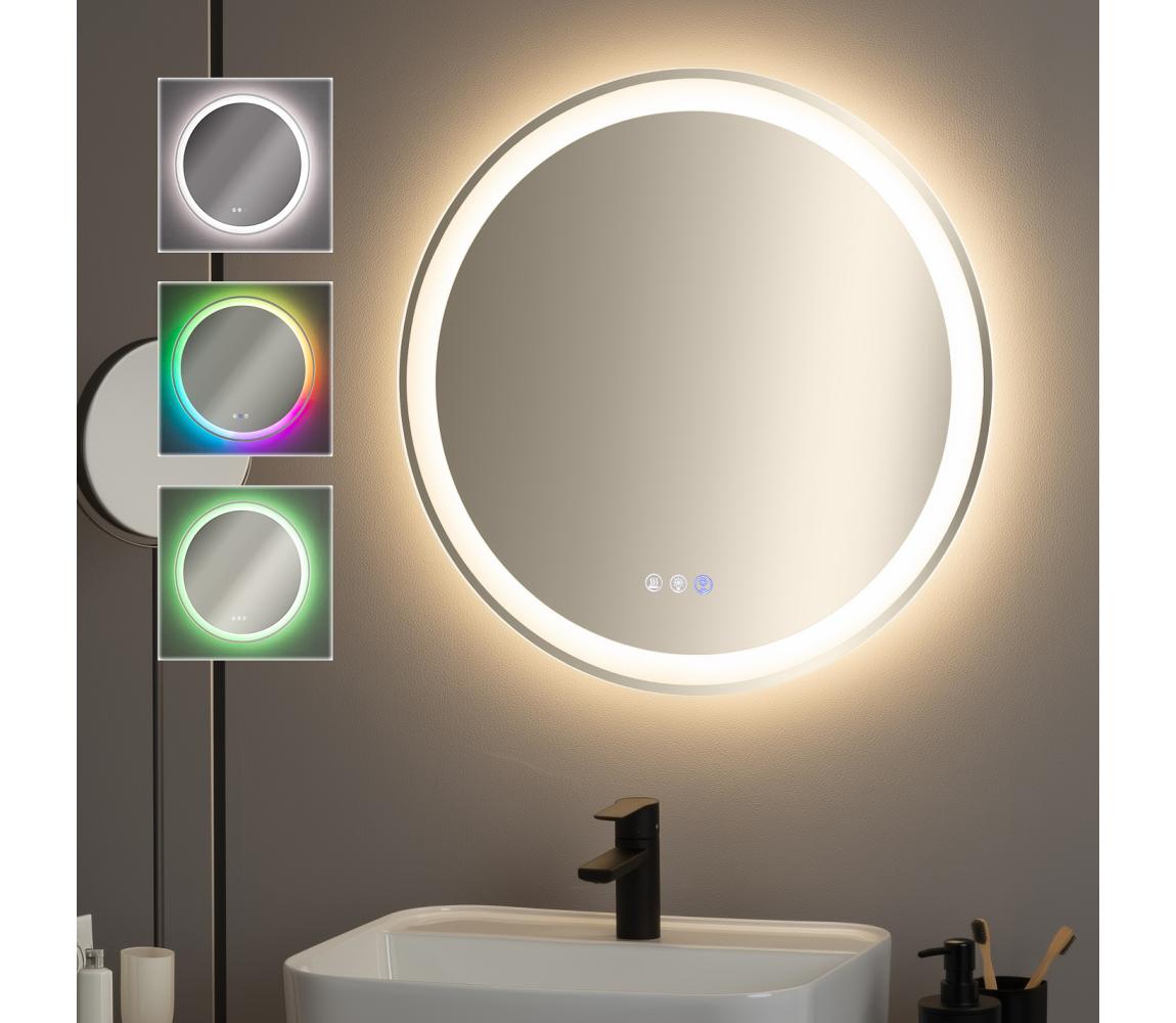 Brilagi- LED RGBW stmievateľné vyhrievané zrkadlo s podsvietením AVA PRO LED/18W/230V pr. 60 cm IP44 FG-GM1109-18W-RGB