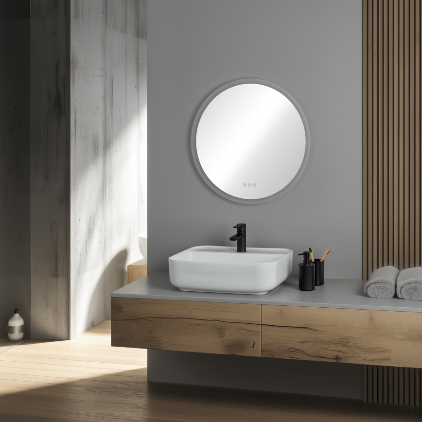 Brilagi - LED RGBW Kúpeľňové vyhrievané zrkadlo CLARA PRO LED/18,5W/230V pr. 60 cm IP44 CRI 90 stmievateľné + CCT