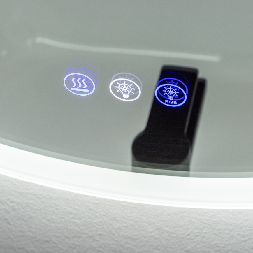 Brilagi - LED RGBW Kúpeľňové vyhrievané zrkadlo CLARA PRO LED/18,5W/230V pr. 60 cm IP44 CRI 90 stmievateľné + CCT