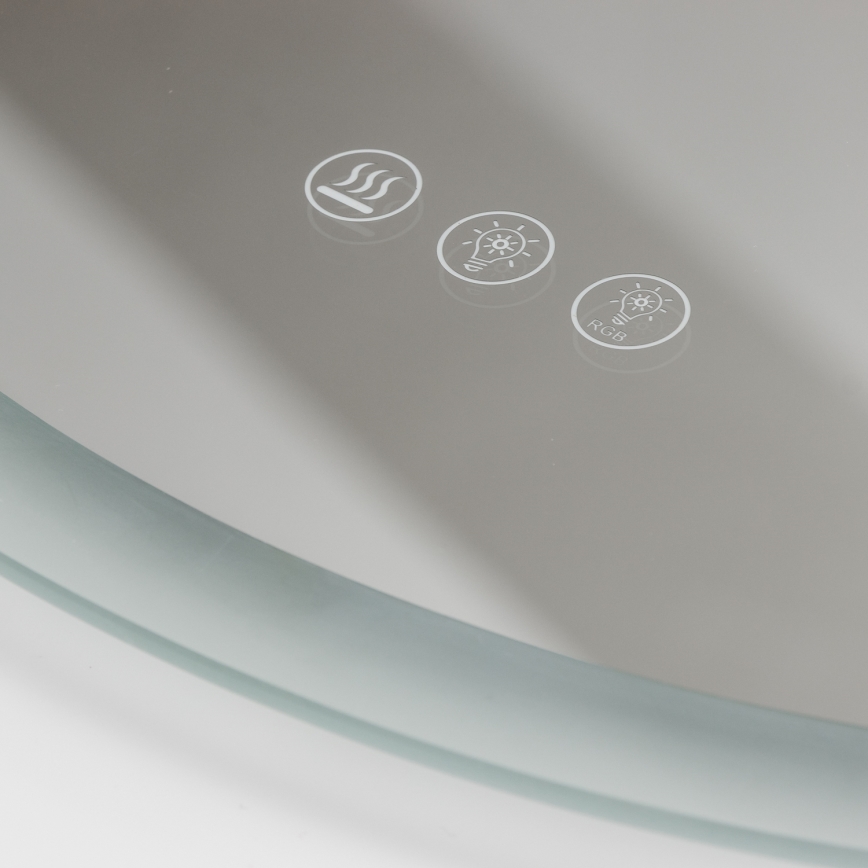 Brilagi - LED RGBW Kúpeľňové vyhrievané zrkadlo CLARA PRO LED/18,5W/230V pr. 60 cm IP44 CRI 90 stmievateľné + CCT