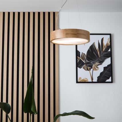 Brilagi - LED RGBW stmievateľný luster na lane CARVALHO 2xE27/9W/230V 2700-6500K Wi-Fi dub priemer 37 cm