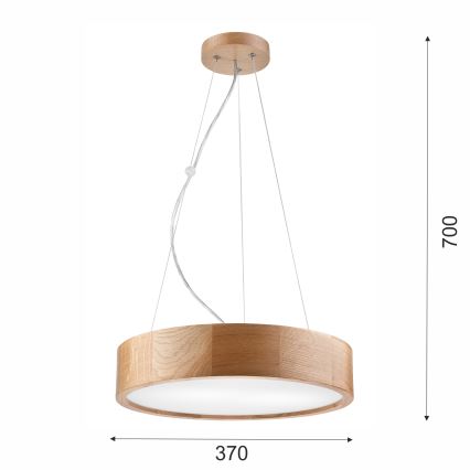 Brilagi - LED RGBW stmievateľný luster na lane CARVALHO 2xE27/9W/230V 2700-6500K Wi-Fi dub priemer 37 cm