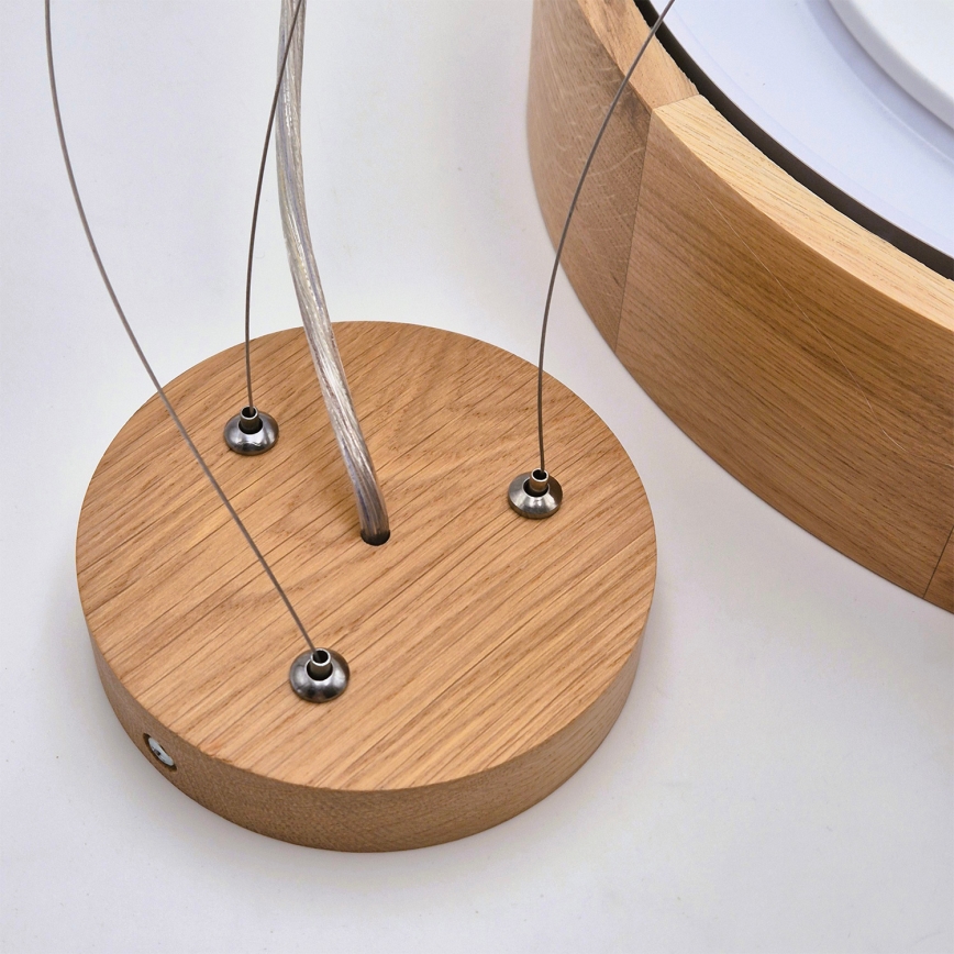 Brilagi - LED RGBW stmievateľný luster na lane CARVALHO 3×E27/15W/230V 2700–6500K Wi‑Fi dub, priemer 47,5 cm