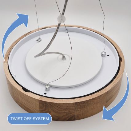 Brilagi - LED RGBW stmievateľný luster na lane CARVALHO 3×E27/9W/230V 2700–6500K Wi‑Fi dub, priemer 47,5 cm