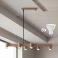 Brilagi - LED RGBW Stmievateľný luster na lane SELE 6xGU10/6,5W/230V 2700-6500K béžový + diaľkové ovládanie