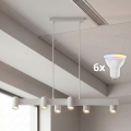 Brilagi - LED RGBW Stmievateľný luster na lankách SELE 6xGU10/6,5W/230V 2700-6500K biela + diaľkové ovládanie