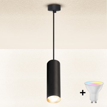 Brilagi - LED RGBW stmievateľný luster na lanku SELE 1xGU10/4,8W/230V 3000K čierna/zlatá + diaľkové ovládanie