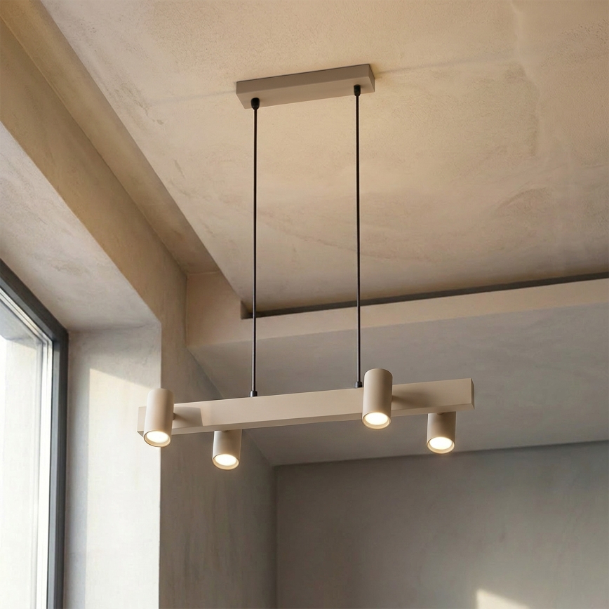 Brilagi - LED RGBW stmievateľný luster na lanku SELE 4xGU10/6,5W/230V 2700-6500K béžová