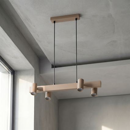Brilagi - LED RGBW stmievateľný luster na lanku SELE 4xGU10/6,5W/230V 2700-6500K béžová
