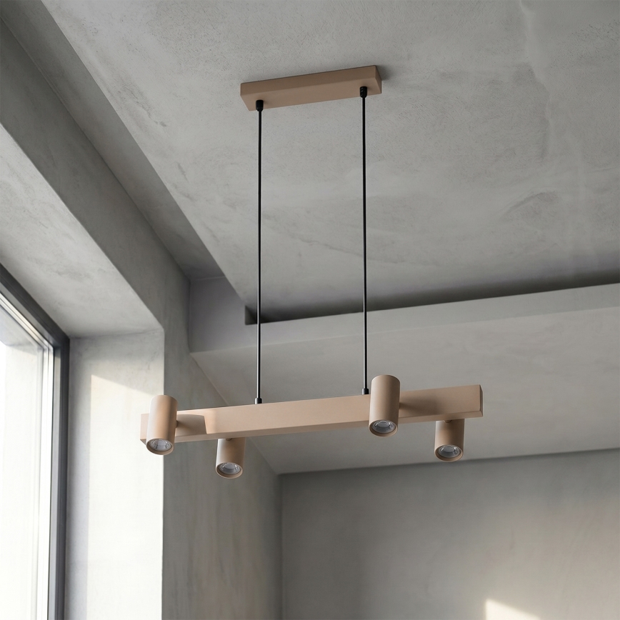 Brilagi - LED RGBW stmievateľný luster na lanku SELE 4xGU10/6,5W/230V 2700-6500K béžová