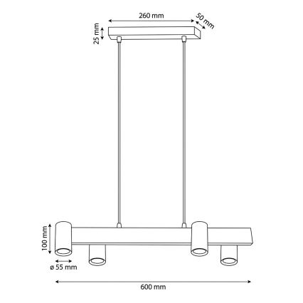 Brilagi - LED RGBW stmievateľný luster na lanku SELE 4xGU10/6,5W/230V 2700-6500K béžová