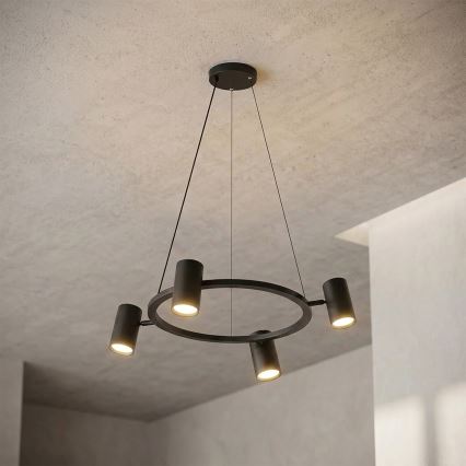 Brilagi - LED RGBW stmievateľný luster na lane SELE 4xGU10/6,5W/230V 2700-6500K čierna