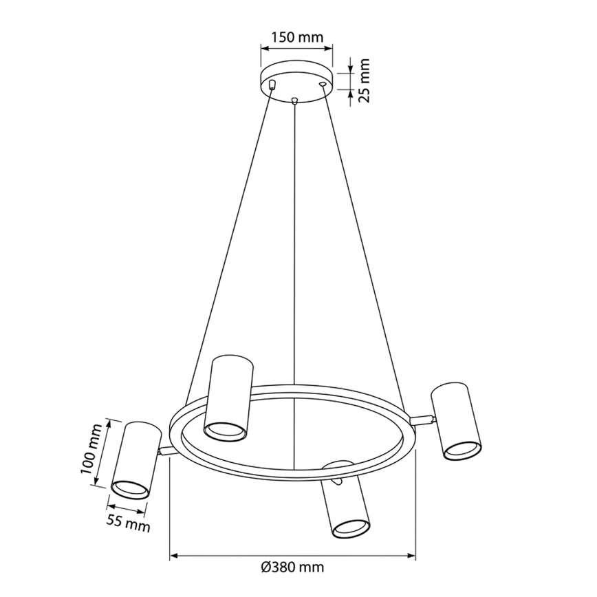 Brilagi - LED RGBW stmievateľný luster na lane SELE 4xGU10/6,5W/230V 2700-6500K čierna