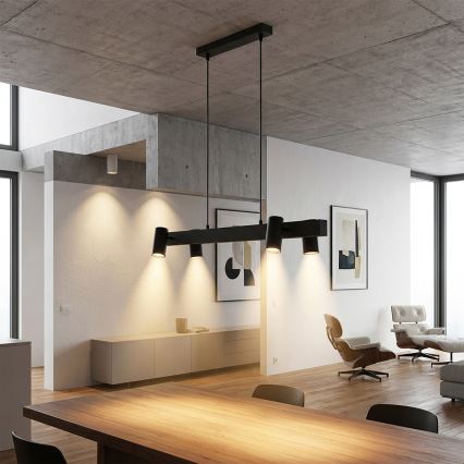 Brilagi - LED RGBW Stmievateľný luster na lanku SELE 4xGU10/6,5W/230V 2700-6500K čierna