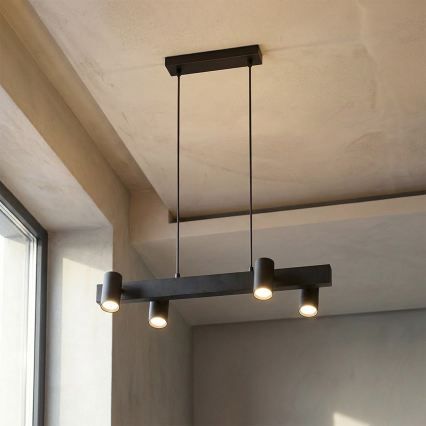Brilagi - LED RGBW Stmievateľný luster na lanku SELE 4xGU10/6,5W/230V 2700-6500K čierna