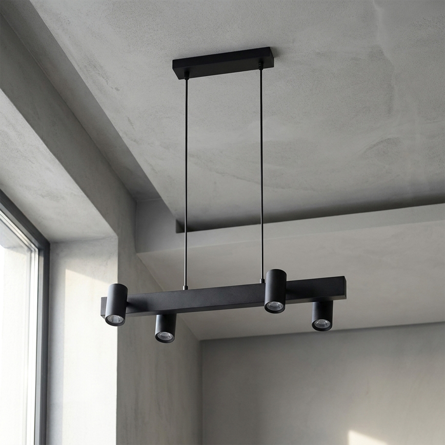 Brilagi - LED RGBW Stmievateľný luster na lanku SELE 4xGU10/6,5W/230V 2700-6500K čierna