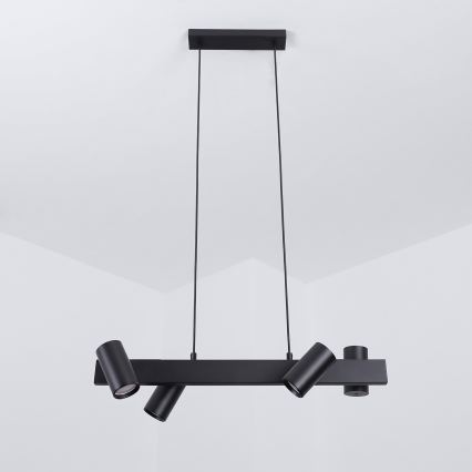 Brilagi - LED RGBW Stmievateľný luster na lanku SELE 4xGU10/6,5W/230V 2700-6500K čierna