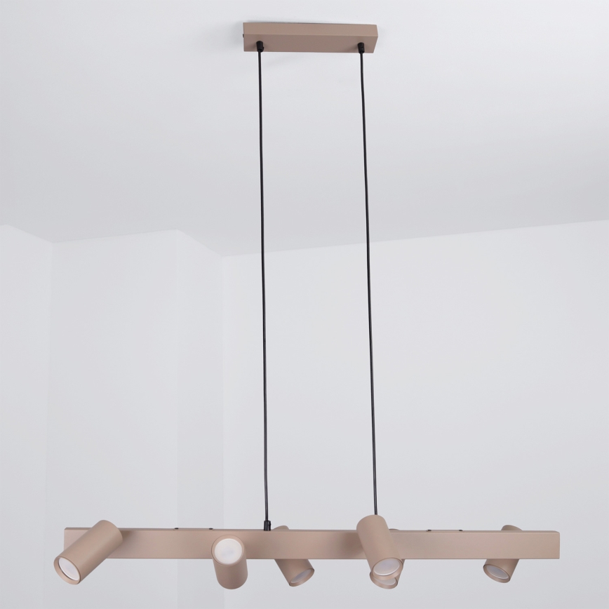 Brilagi - LED RGBW Stmievateľný luster na lane SELE 6xGU10/6,5W/230V 2700-6500K béžový + diaľkové ovládanie