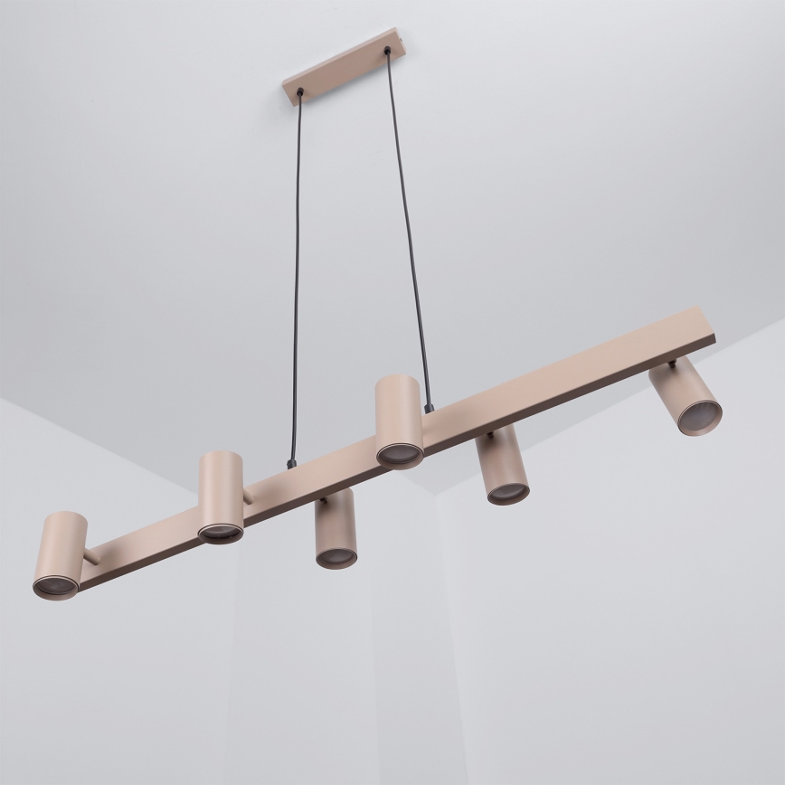 Brilagi - LED RGBW Stmievateľný luster na lane SELE 6xGU10/6,5W/230V 2700-6500K béžový + diaľkové ovládanie