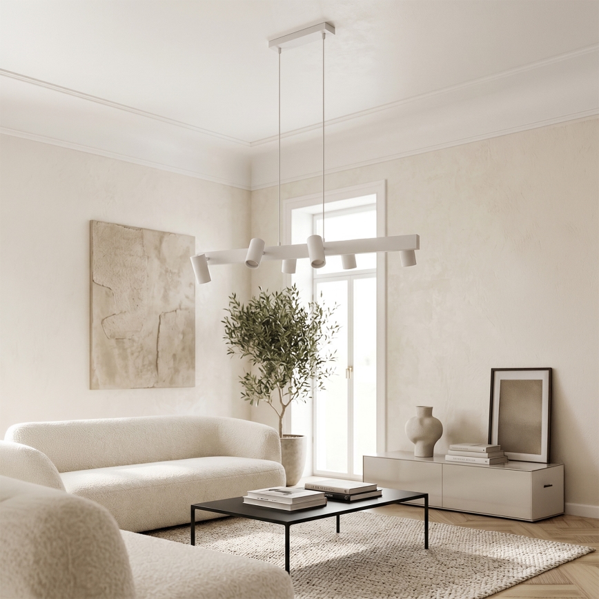 Brilagi - LED RGBW Stmievateľný luster na lankách SELE 6xGU10/6,5W/230V 2700-6500K biela + diaľkové ovládanie
