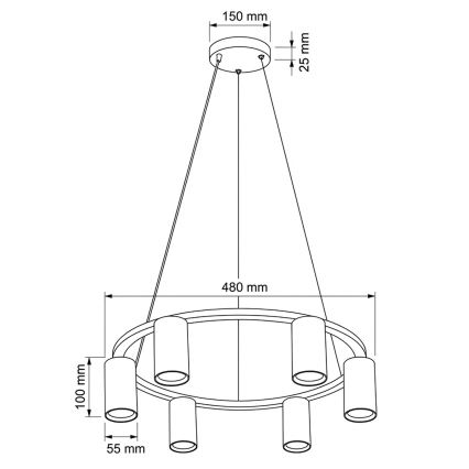 Brilagi - LED RGBW stmievateľný luster na lanku SELE 6xGU10/6,5W/230V 2700-6500K čierna + diaľkové ovládanie