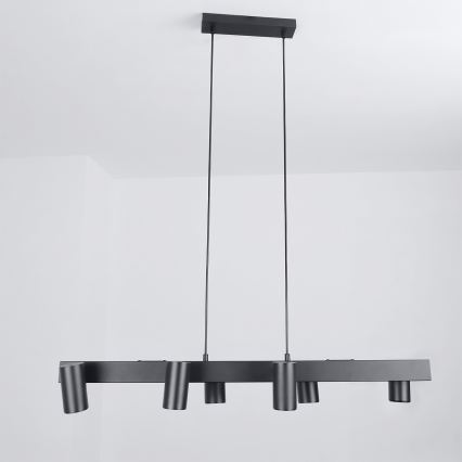 Brilagi - LED RGBW stmievateľný luster na lanku SELE 6xGU10/6,5W/230V 2700-6500K čierna + diaľkové ovládanie