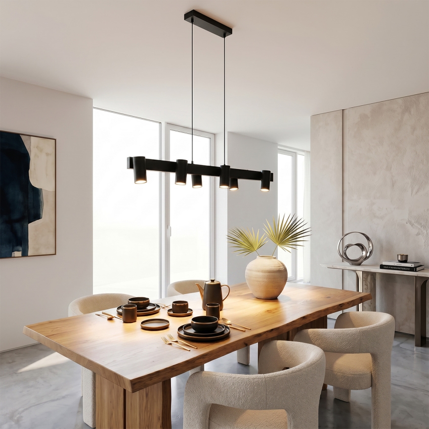 Brilagi - LED RGBW stmievateľný luster na lanku SELE 6xGU10/6,5W/230V 2700-6500K čierna + diaľkové ovládanie