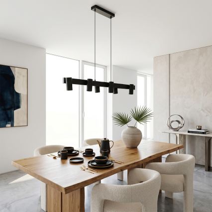 Brilagi - LED RGBW stmievateľný luster na lanku SELE 6xGU10/6,5W/230V 2700-6500K čierna + diaľkové ovládanie
