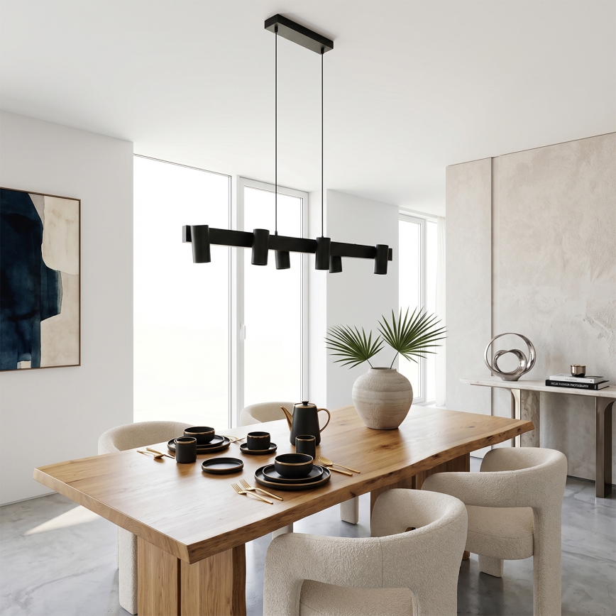 Brilagi - LED RGBW stmievateľný luster na lanku SELE 6xGU10/6,5W/230V 2700-6500K čierna + diaľkové ovládanie