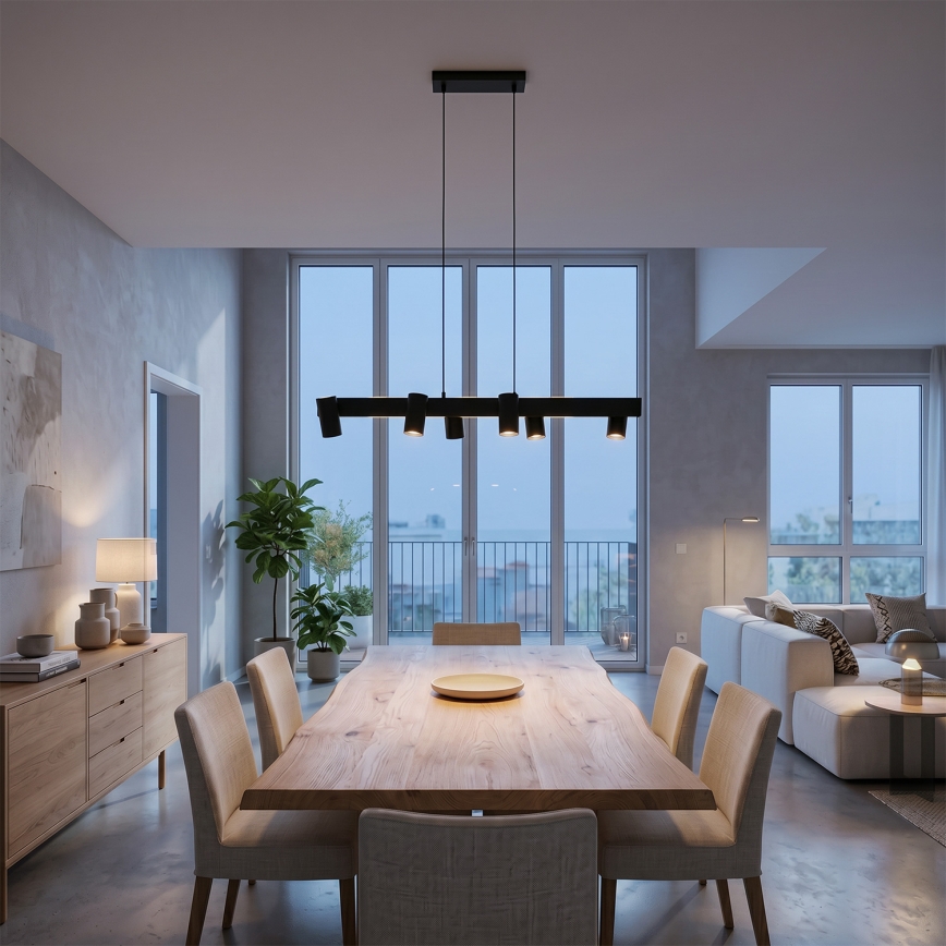 Brilagi - LED RGBW stmievateľný luster na lanku SELE 6xGU10/6,5W/230V 2700-6500K čierna + diaľkové ovládanie
