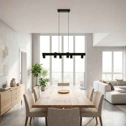 Brilagi - LED RGBW stmievateľný luster na lanku SELE 6xGU10/6,5W/230V 2700-6500K čierna + diaľkové ovládanie