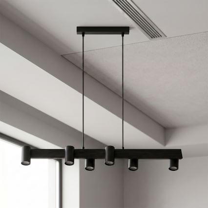 Brilagi - LED RGBW stmievateľný luster na lanku SELE 6xGU10/6,5W/230V 2700-6500K čierna + diaľkové ovládanie
