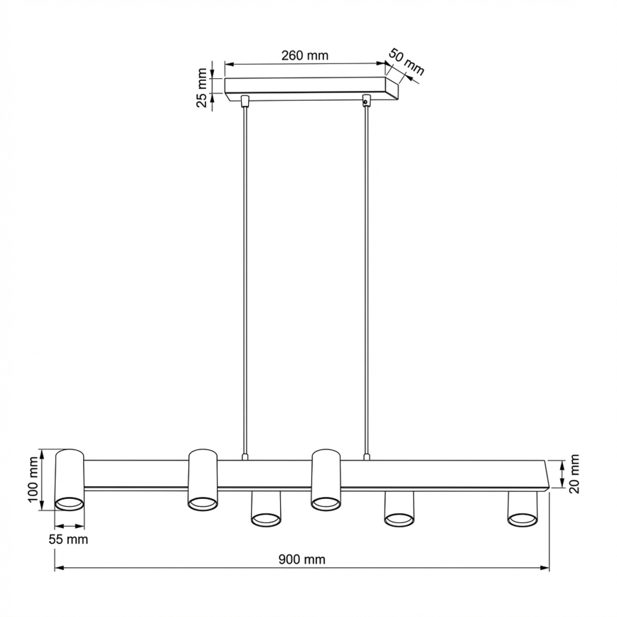 Brilagi - LED RGBW stmievateľný luster na lanku SELE 6xGU10/6,5W/230V 2700-6500K čierna + diaľkové ovládanie