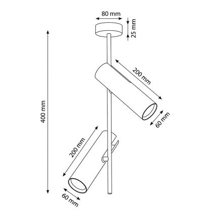 Brilagi - LED RGBW stmievateľný luster na tyči BRANCH 2xGU10/6,5W/230V 2700-6500K biela