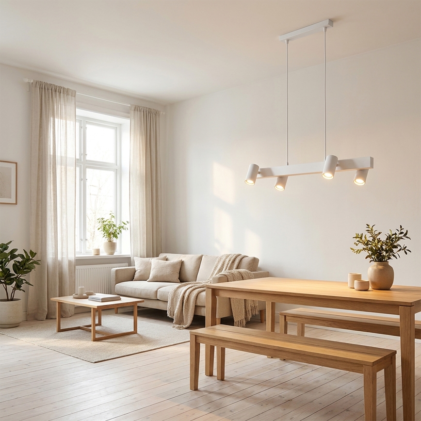 Brilagi - LED RGBW stmievateľný luster na lane SELE 4xGU10/6,5W/230V 2700-6500K biela