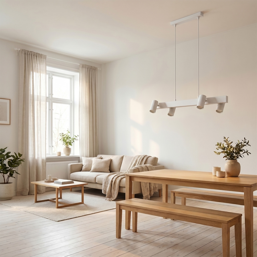 Brilagi - LED RGBW stmievateľný luster na lane SELE 4xGU10/6,5W/230V 2700-6500K biela