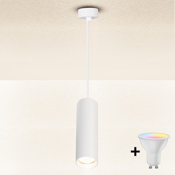Brilagi - LED RGBW stmievateľný závesný luster SELE 1xGU10/4,8W/230V 3000K biely + diaľkové ovládanie
