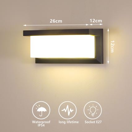 Brilagi - LED RGBW Stmievateľné vonkajšie nástenné svietidlo BRICKY 1xE27/15W/230V 2700-6500K antracit IP54