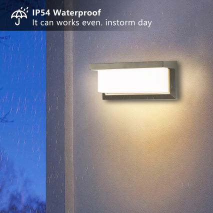 Brilagi - LED RGBW stmievateľné vonkajšie nástenné svietidlo BRICKY 1xE27/15W/230V 2700-6500K IP54 sivá