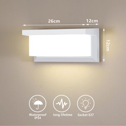 Brilagi - LED RGBW Stmievateľné vonkajšie nástenné svietidlo BRICKY 1xE27/9W/230V 2700-6500K IP54 biela