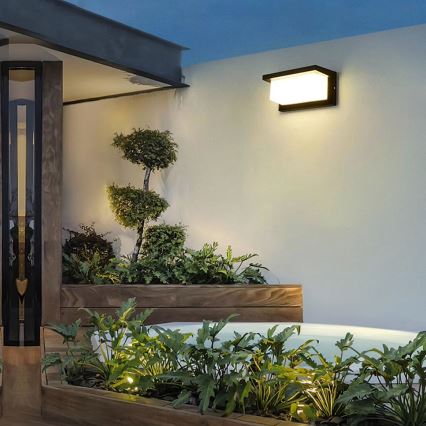 Brilagi - LED RGBW Stmievané vonkajšie nástenné svietidlo BRICKY 1xE27/9W/230V 2700-6500K IP54 čierna