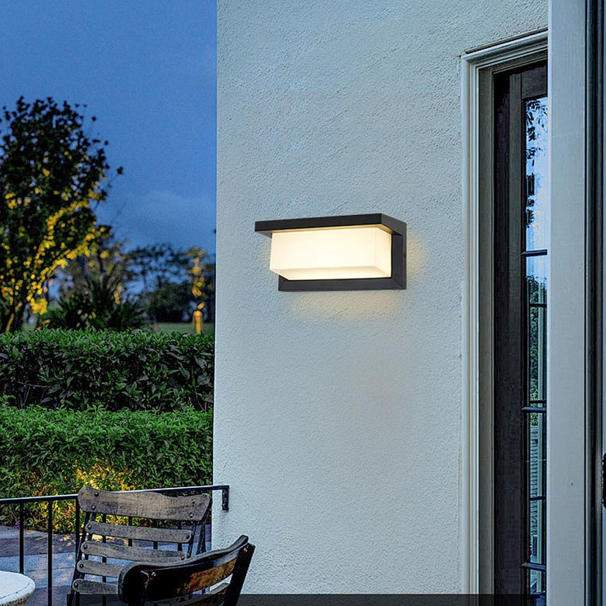Brilagi - LED RGBW Stmievané vonkajšie nástenné svietidlo BRICKY 1xE27/9W/230V 2700-6500K IP54 čierna