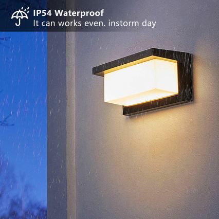 Brilagi - LED RGBW Stmievané vonkajšie nástenné svietidlo BRICKY 1xE27/9W/230V 2700-6500K IP54 čierna